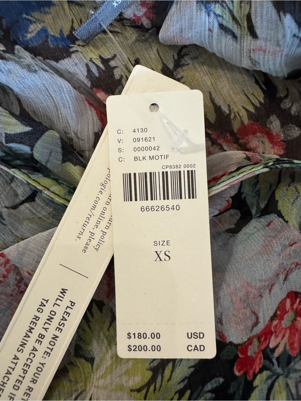 Anthropologie Marais Floral Chiffon Maxi Dress NWT Boho Romantic XS - Picture 9 of 9